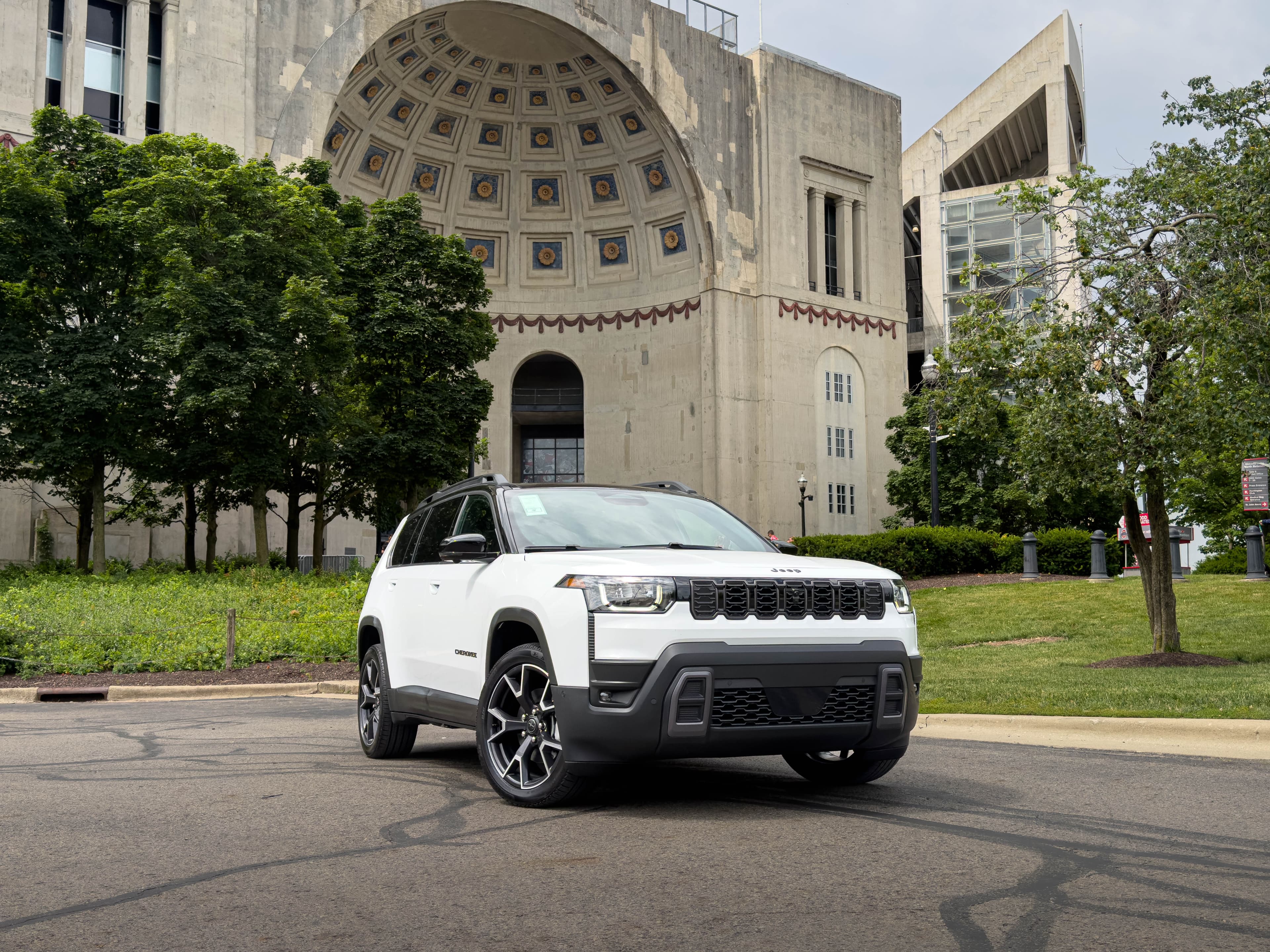 OSU EcoCAR Cherokee in front of Ohio Stadium